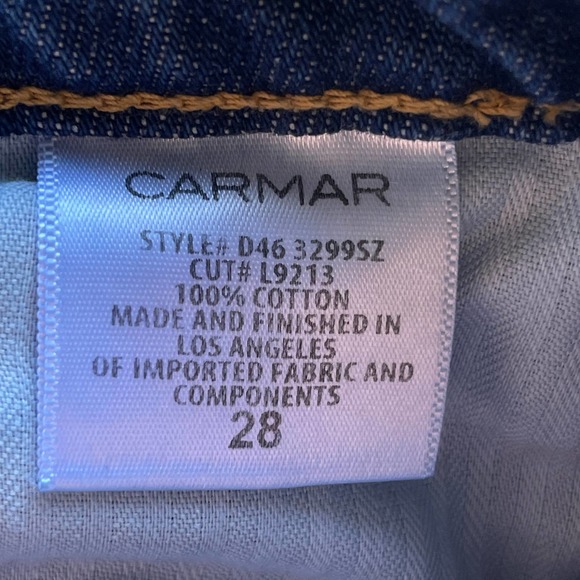 Carmar Denim Exposed Zipper Straight Leg Jeans Women's Size 28 - Picture 7 of 7